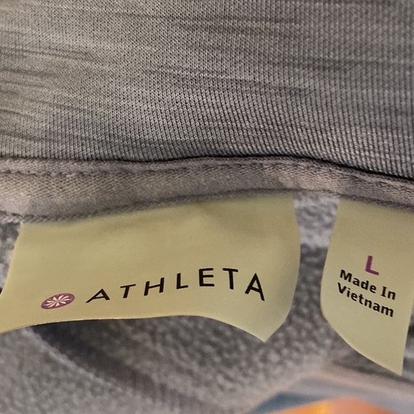 Athleta Asymmetrical Zip Up Cowl Neck Pullover Sweatshirt Large - Picture 5 of 6